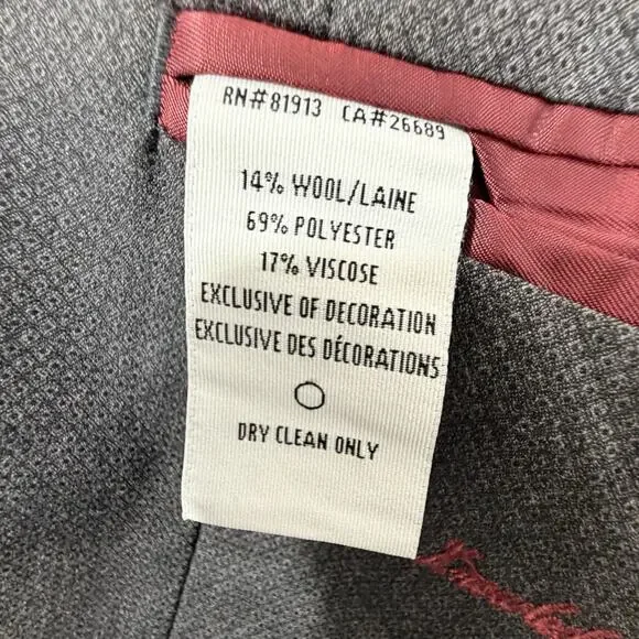 Robert Graham Gray Blazer Jacket 46 Classic Muted Geometric Abstract Sports Coat